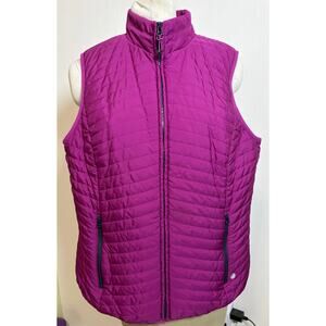 T by Talbots Women’s XL Quilted Puffer Vest Full Zip Lightweight Layer Pockets